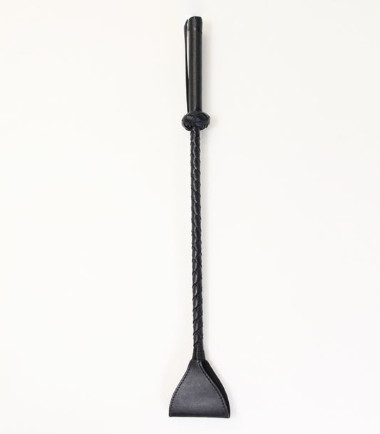 Love In Leather Leather Look Braided Crop With Wide Tab End & Wrist Strap B-CRO01