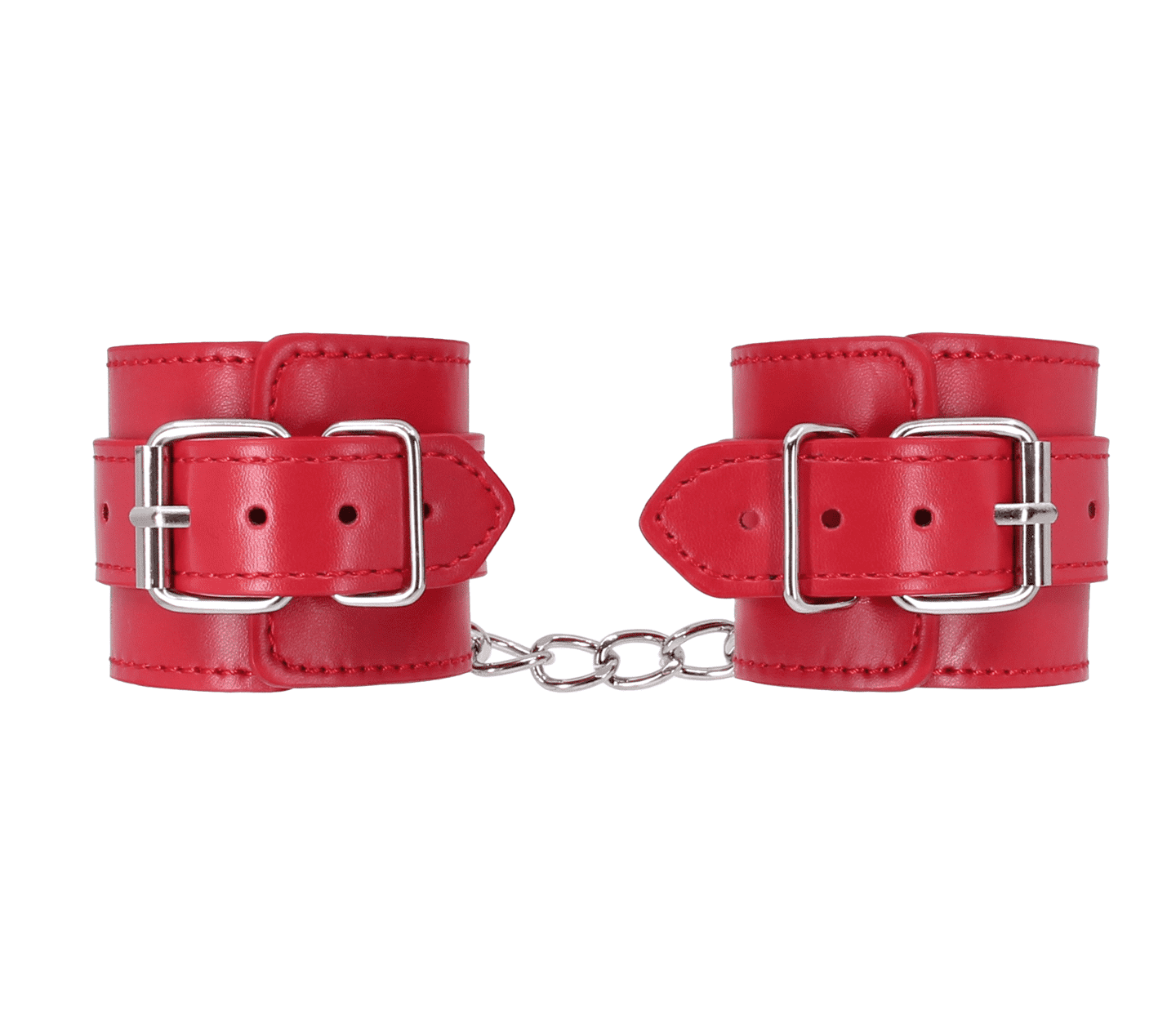 Love In Leather Faux Leather Wrist Cuffs With Buckle Closure And Detachable Chain Join