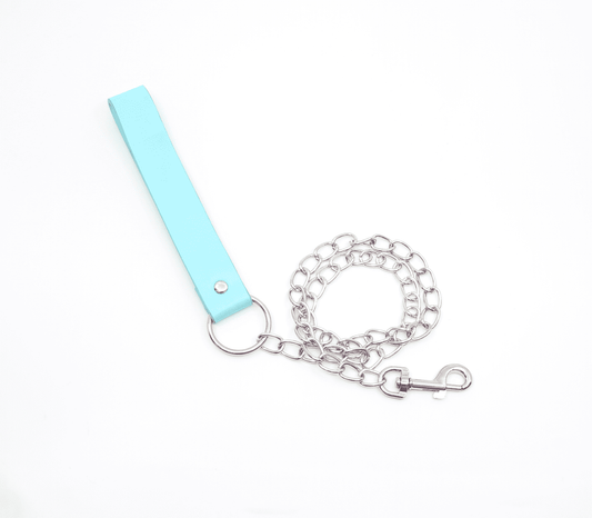 Love In Leather Turquoise Faux Leather Handle Chain Lead