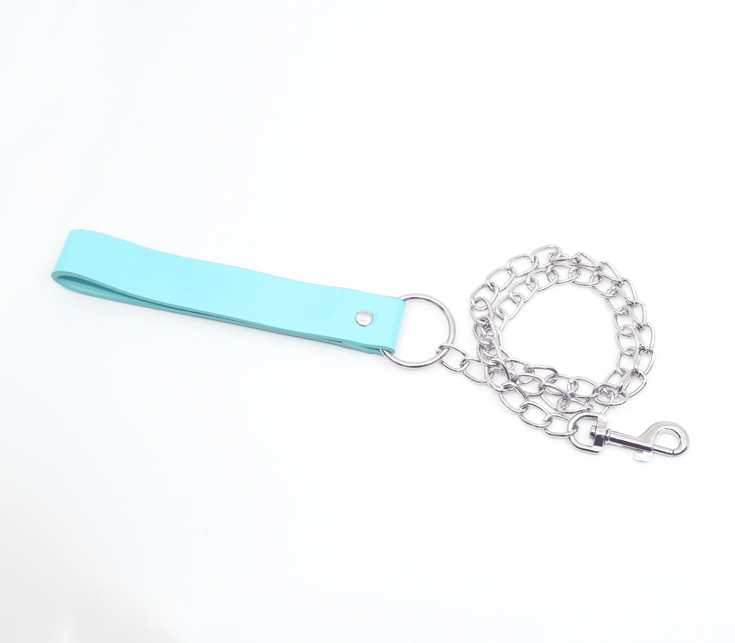 Love In Leather Turquoise Faux Leather Handle Chain Lead