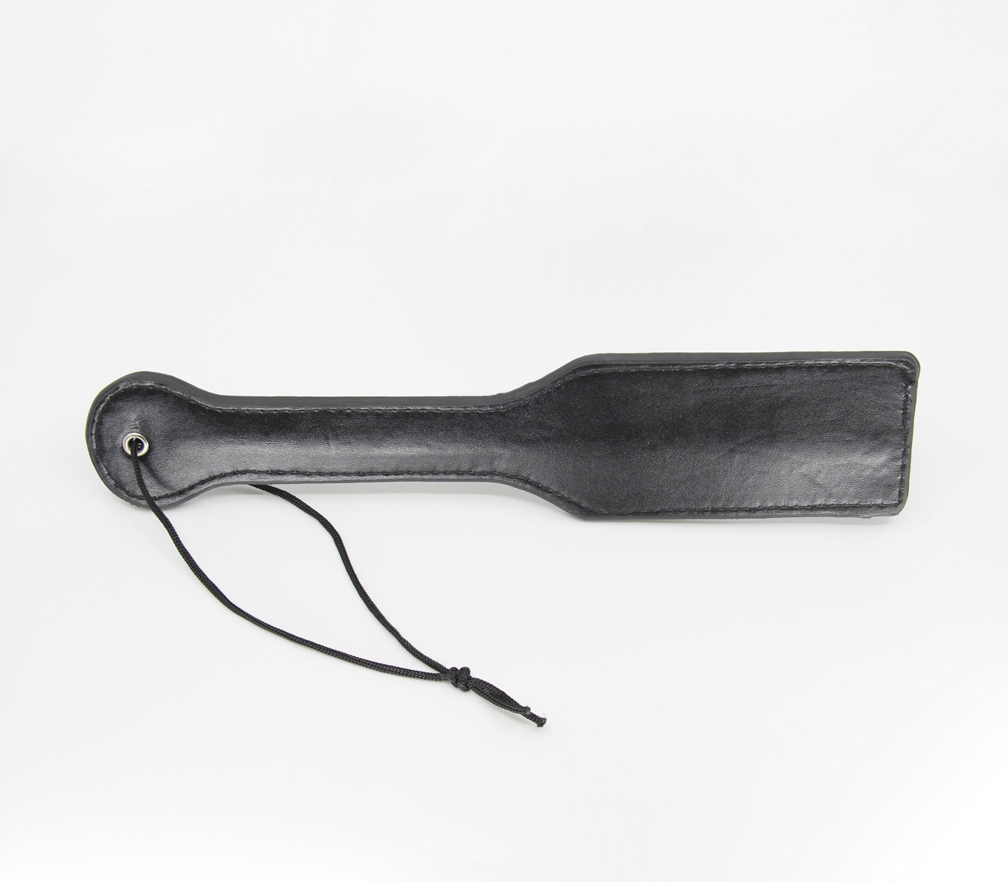 Love In Leather Our Basic Plain Black  Faux Leather Paddle With Nylon Wrist Strap B-PAD12