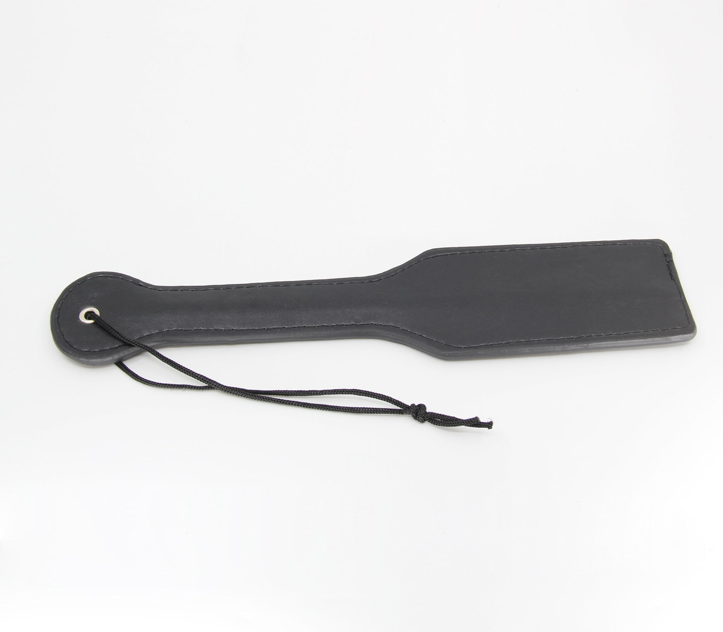 Love In Leather Our Basic Plain Black  Faux Leather Paddle With Nylon Wrist Strap B-PAD12