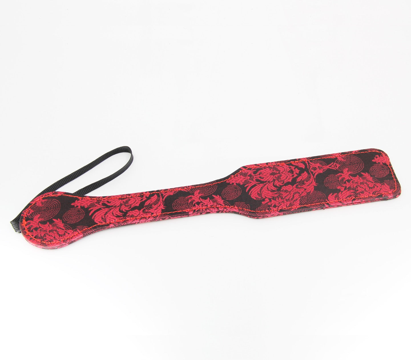 Love In Leather Stylish Paddle Entirely Covered With Satin Finish Red Jacquard Print Fabric B-PAD20