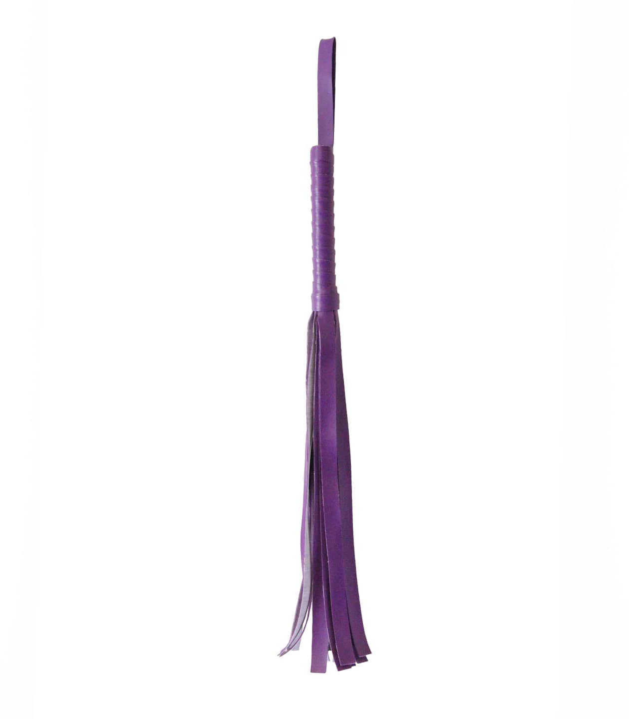 Love In Leather Basic PU Leather Flogger With Wrist Strap And Stud Detail B-WHI01