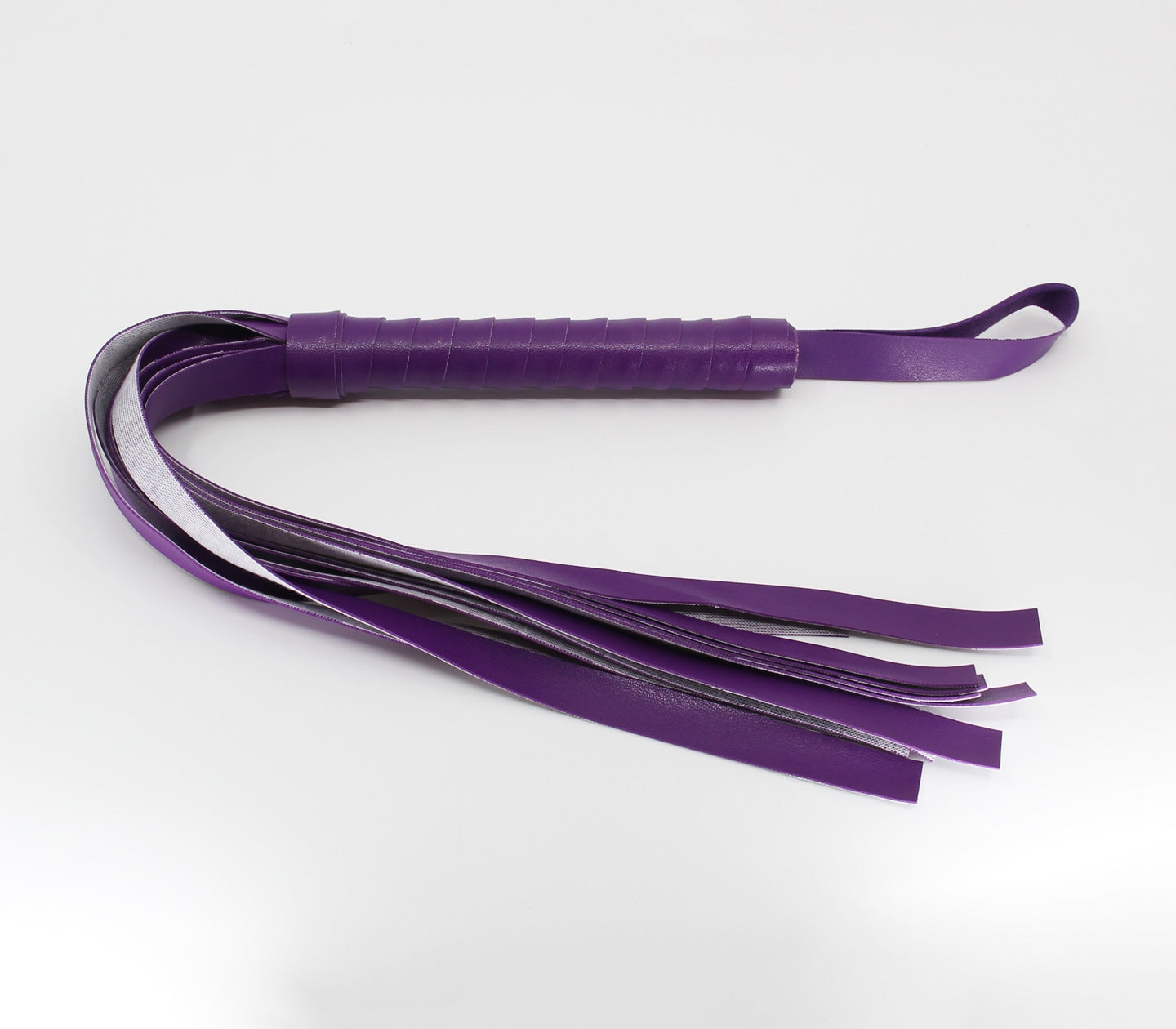 Love In Leather Basic PU Leather Flogger With Wrist Strap And Stud Detail B-WHI01
