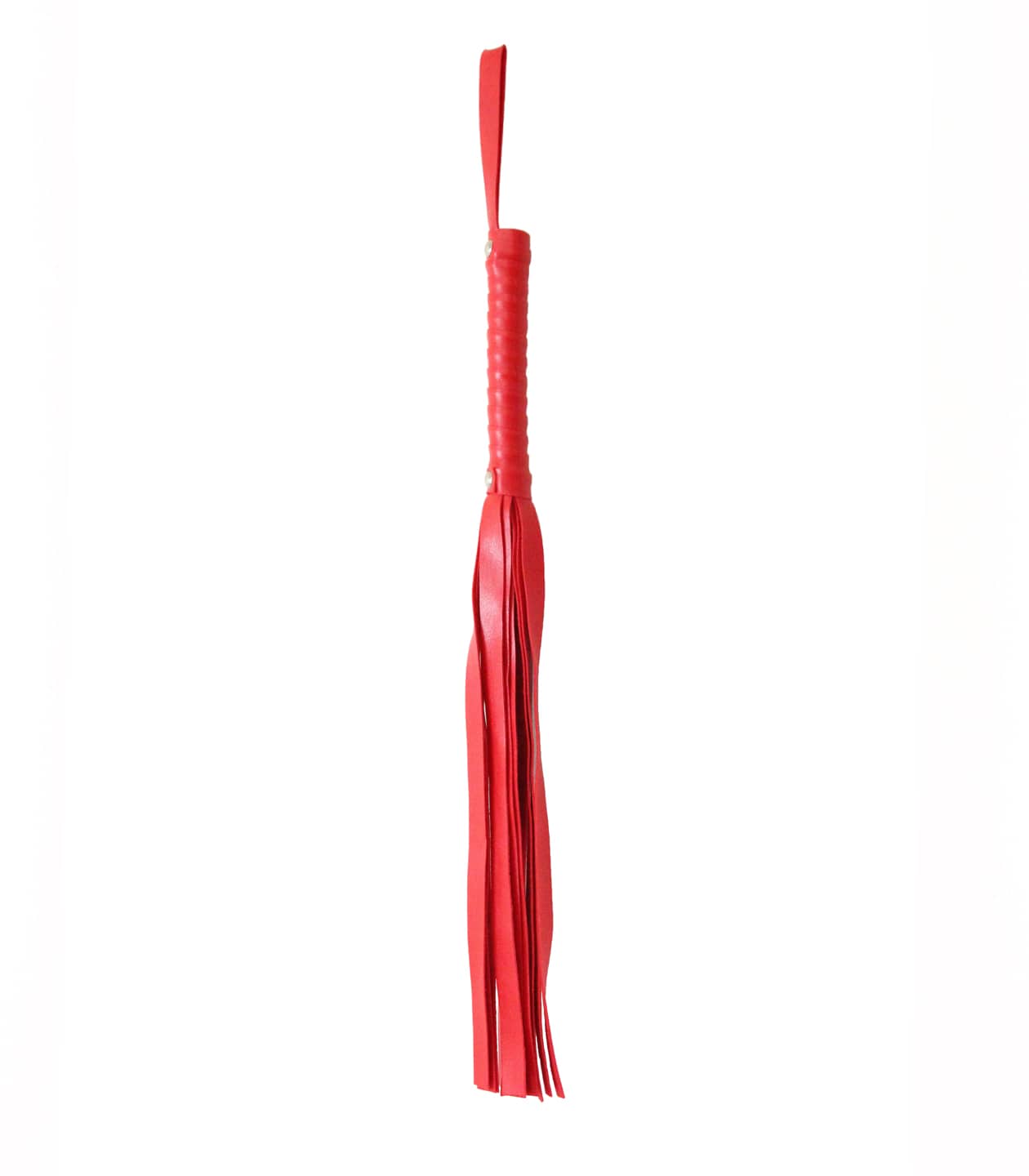 Love In Leather Basic PU Leather Flogger With Wrist Strap And Stud Detail B-WHI01