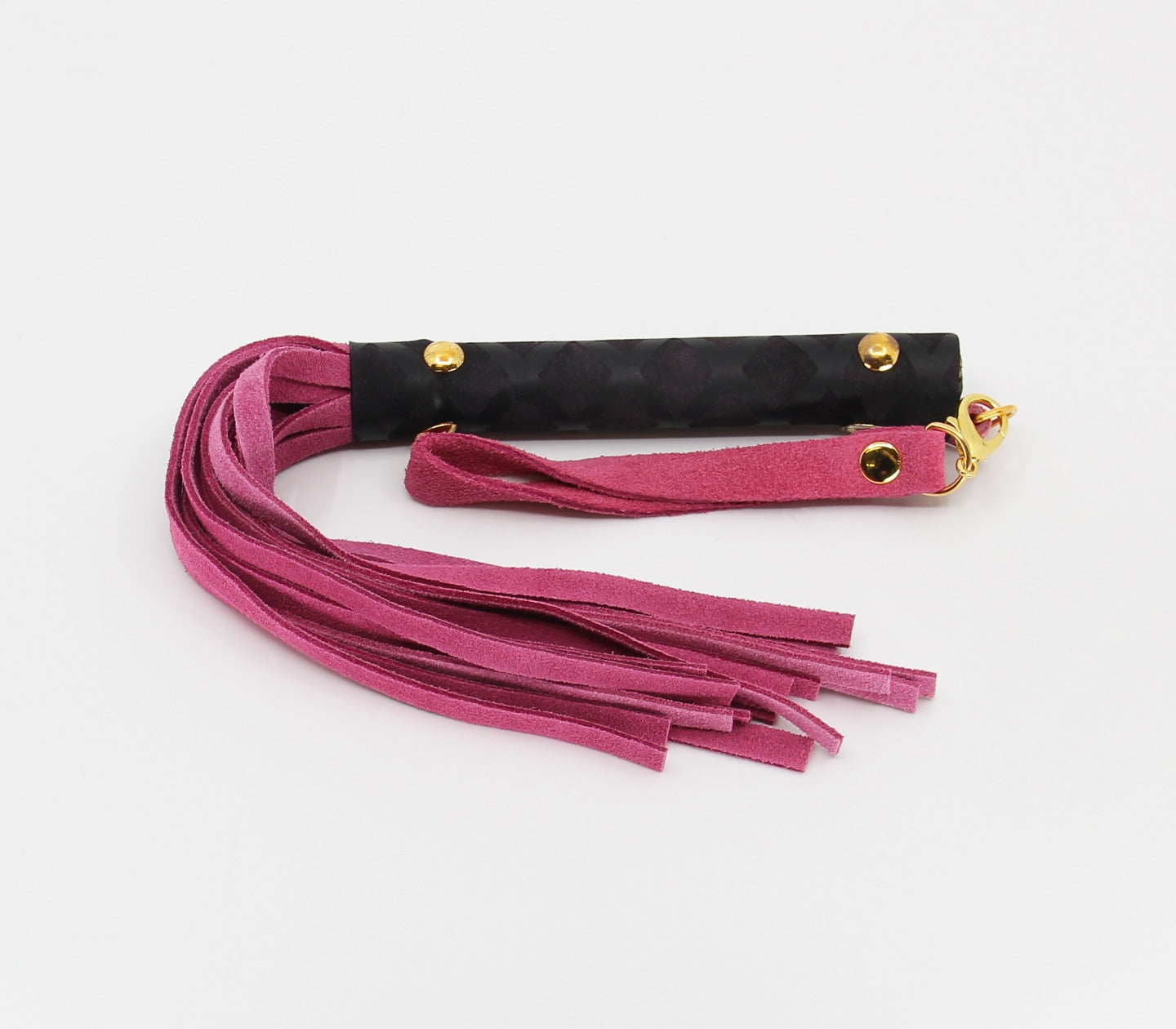Love In Leather Mini Flogger With Latex Handle, Detachable Wrist Strap And Faux Suede Leather Tails B-WHI05