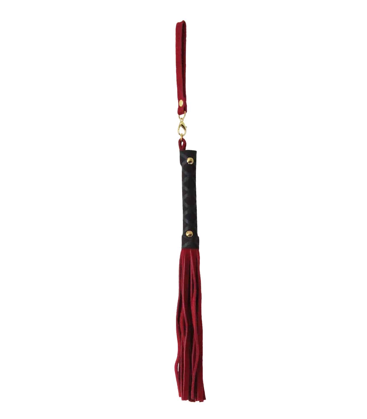 Love In Leather Mini Flogger With Latex Handle, Detachable Wrist Strap And Faux Suede Leather Tails B-WHI05