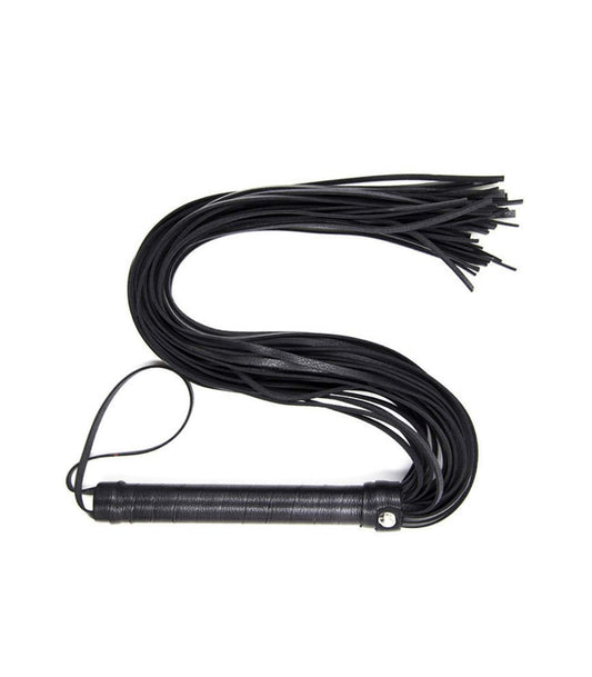 Love In Leather Long Faux Leather Flogger Made From Grain Effect Imitation Leather With Wrist Strap B-WHI06