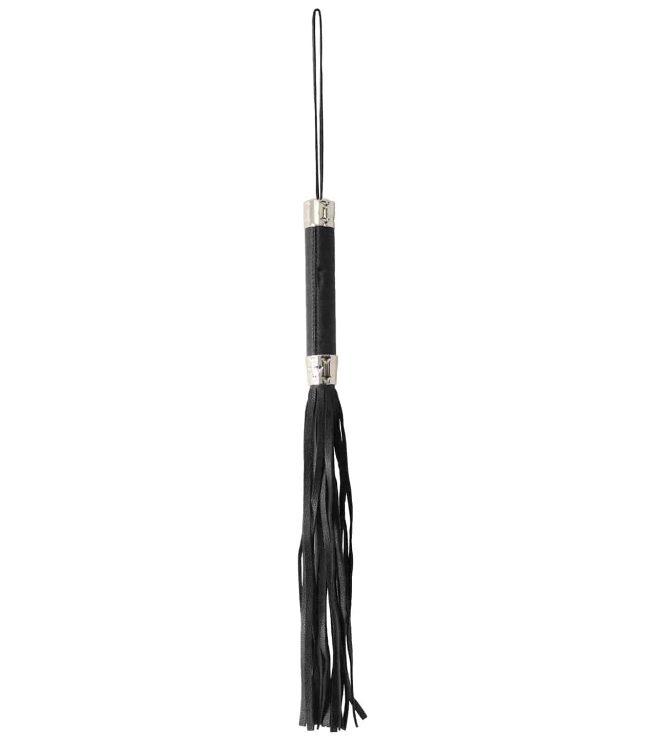 Love In Leather Grain Effect Leatherette Flogger Featuring Metal Tipped Handle With Heart Details B-WHI09