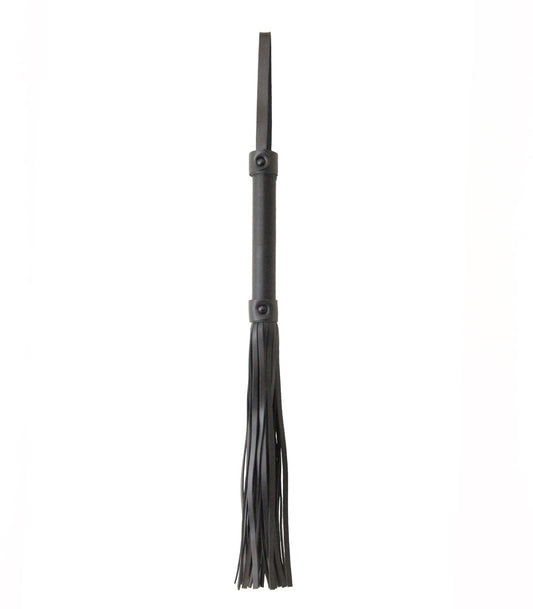 Love In Leather Black Leather Look Flogger With Wrist Strap And Matte Black Hardware B-WHI11