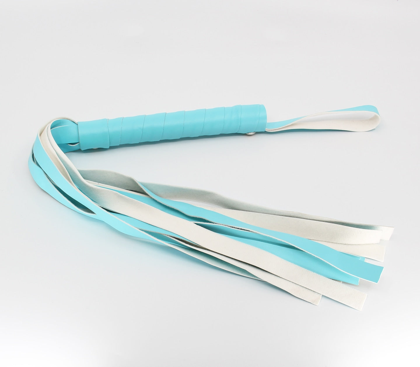 Love In Leather Turquoise Blue Faux Leather Flogger With Silver Stud Detail B-WHI22