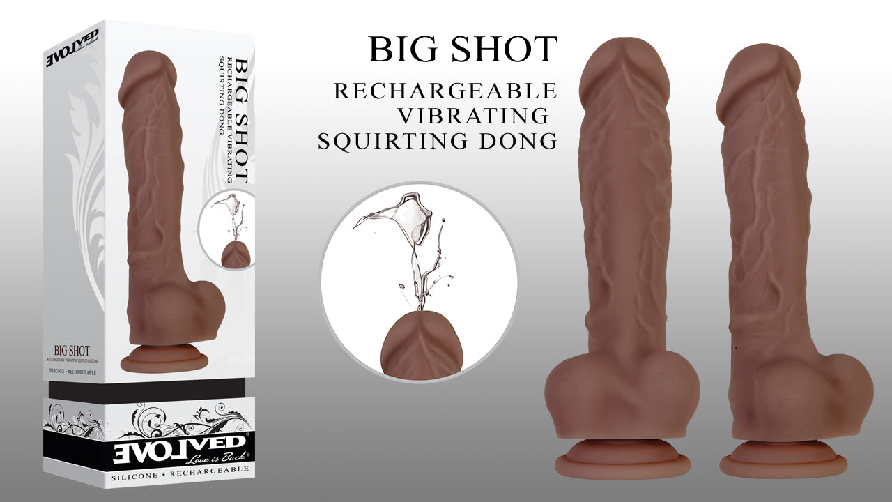 Evolved Big Shot - Brown 20.3cm (8") Squirting Dildo Vibrator