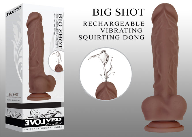 Evolved Big Shot - Brown 20.3cm (8") Squirting Dildo Vibrator