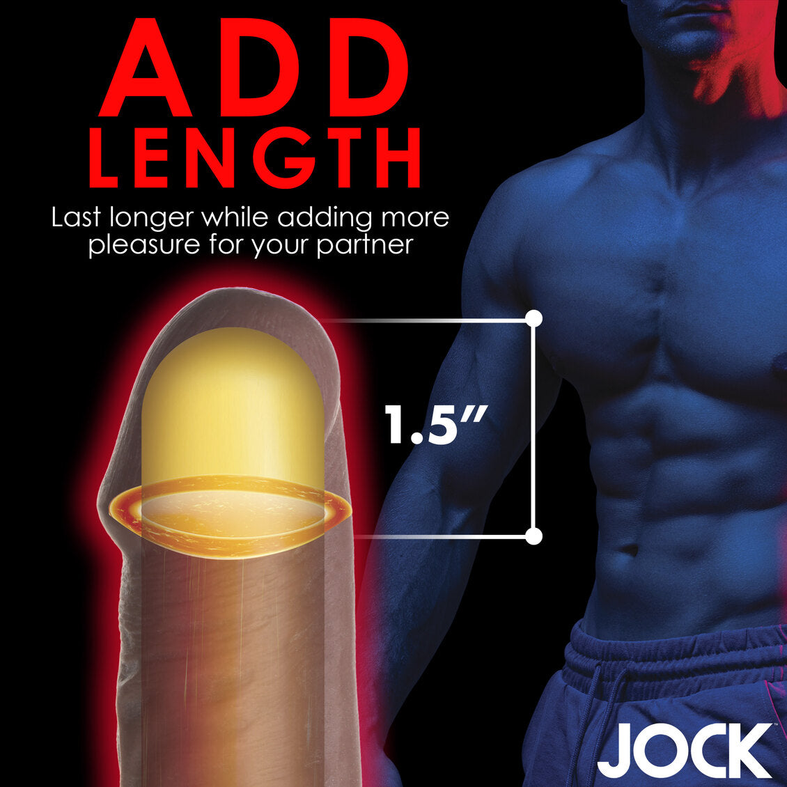 Curve Toys | JOCK Extra Long 1.5" Penis Extension Sleeve - Dark