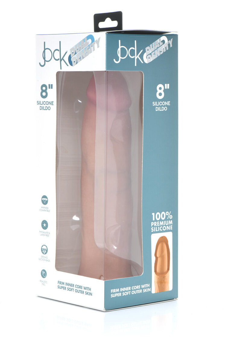 Curve Toys | Jock 8" Dual Density Silicone Dildo Dong - Light
