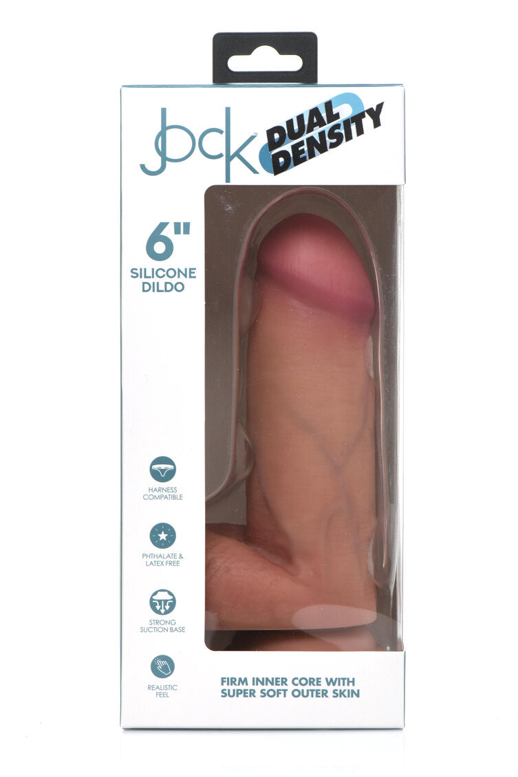 Curve Toys | Jock 6" Dual Density Silicone Dildo With Balls - Light