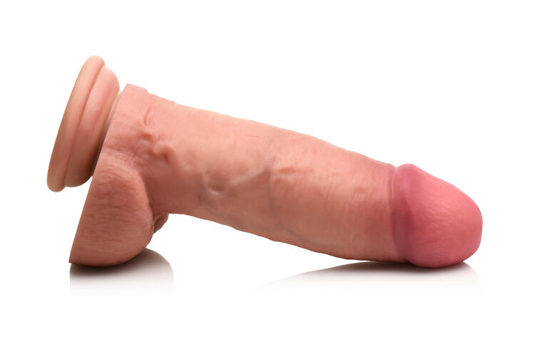 Curve Toys | Jock 7" Dual Density Silicone Dildo With Balls - Light