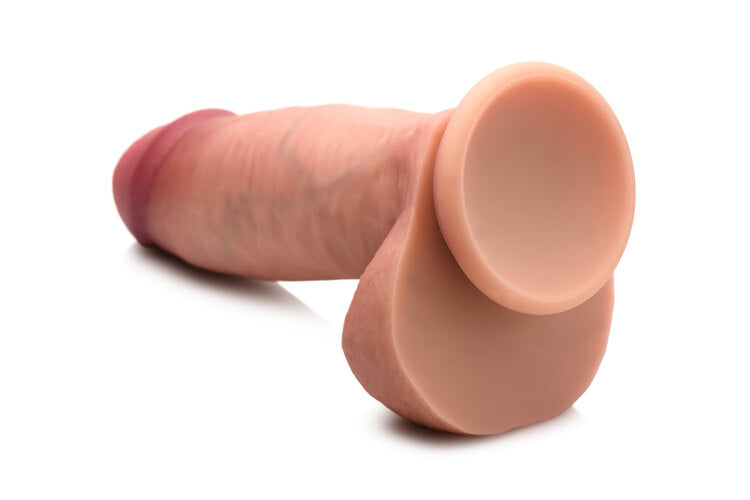 Curve Toys | Jock 7" Dual Density Silicone Dildo With Balls - Light
