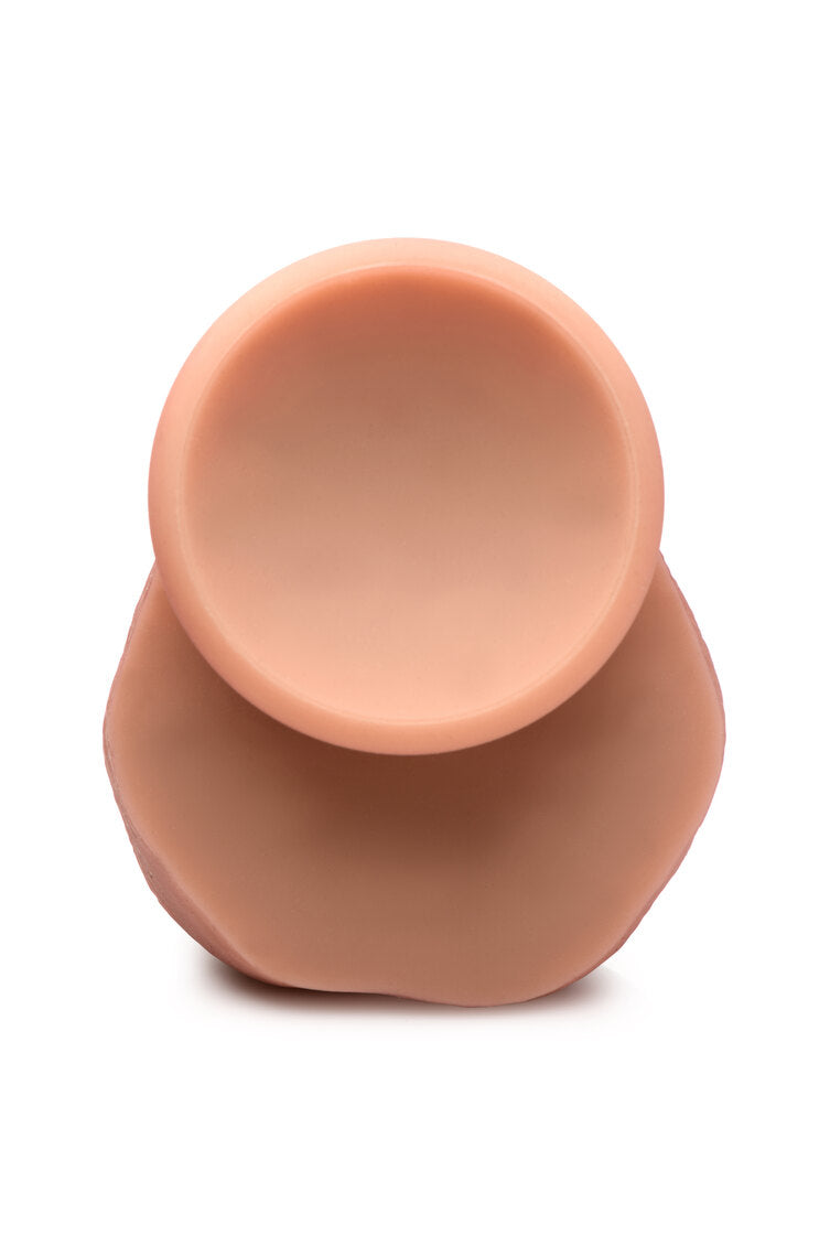 Curve Toys | Jock 8" Dual Density Silicone Dildo With Balls - Light