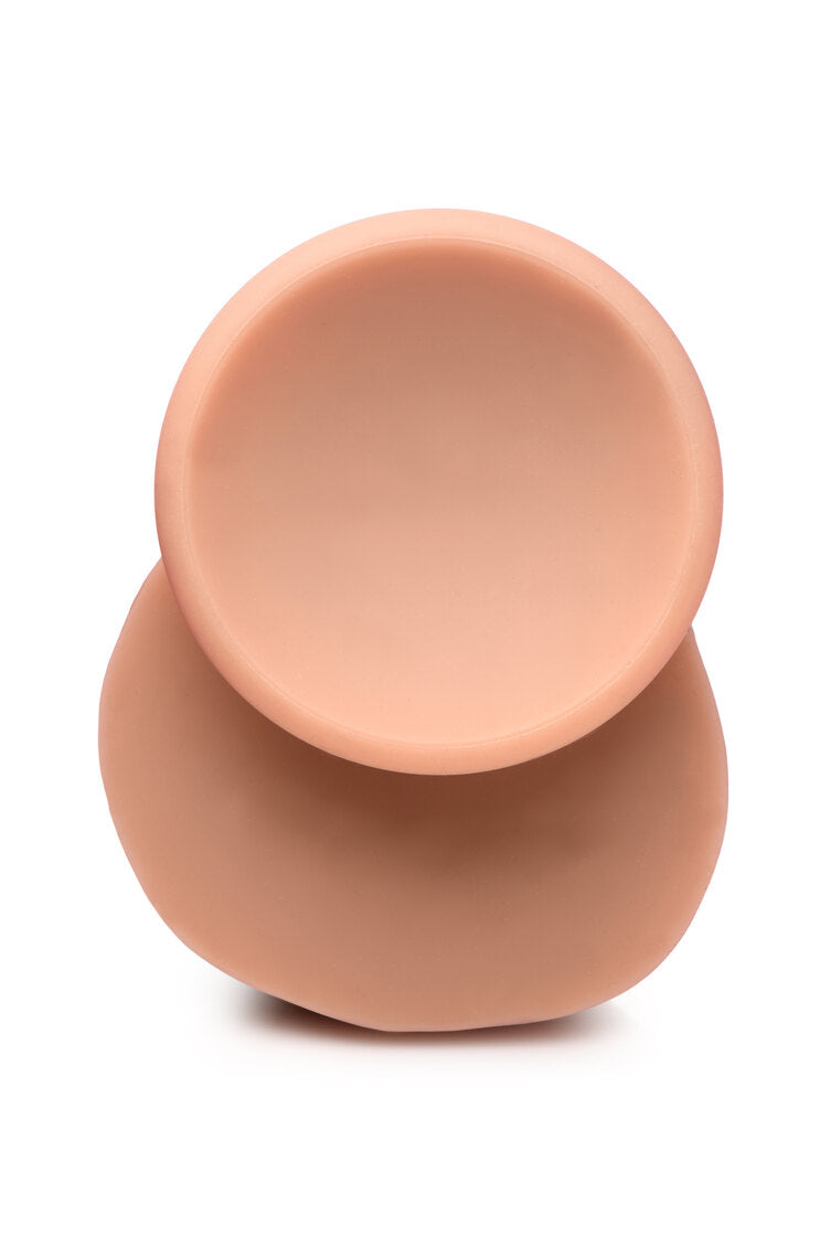 Curve Toys | Jock 9" Dual Density Silicone Dildo With Balls - Light