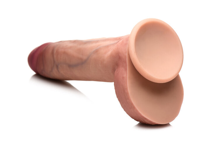 Curve Toys | Jock 10" Dual Density Silicone Dildo With Balls - Light