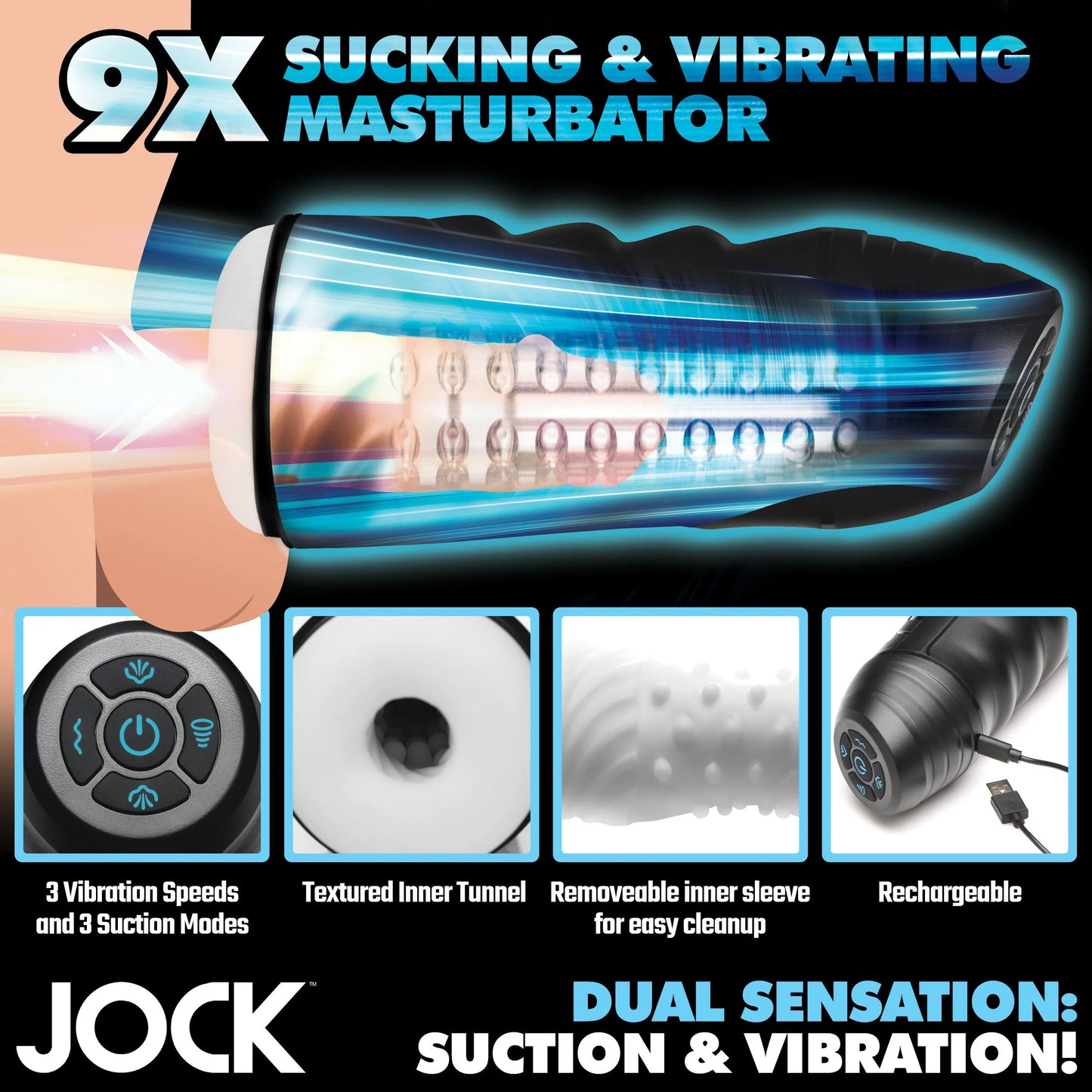 Curve Toys | Jock 9X Sucking & Vibrating Masturbator