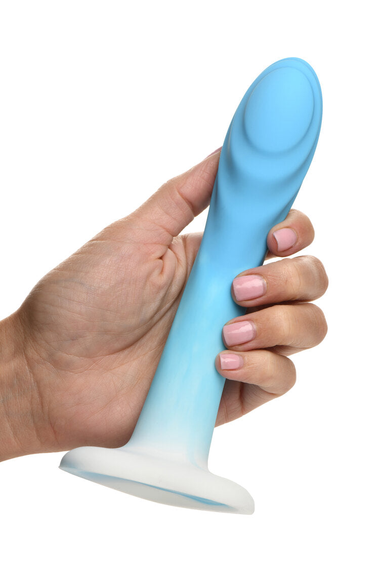 Curve Toys | Simply Sweet 7" Ripple Silicone Dildo Blue White