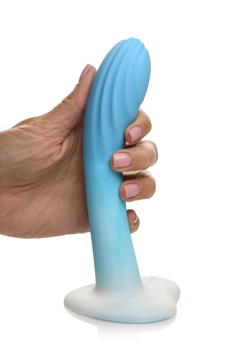Curve Toys | Simply Sweet 7" Ripple Silicone Dildo Blue White