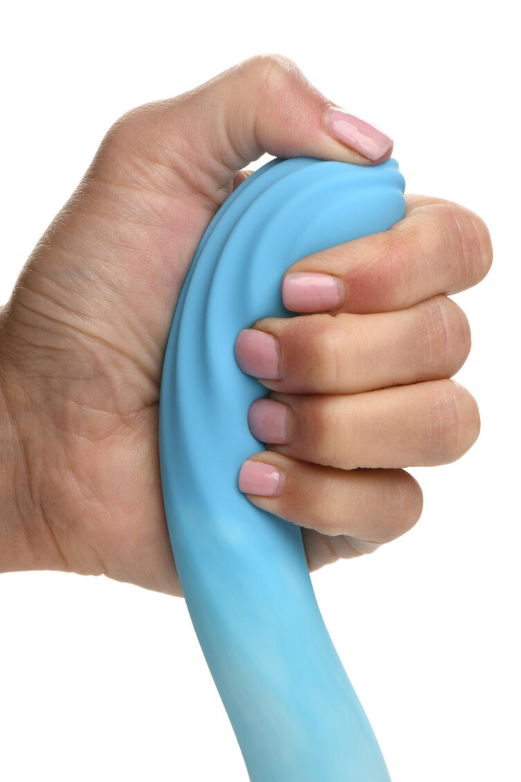 Curve Toys | Simply Sweet 7" Ripple Silicone Dildo Blue White