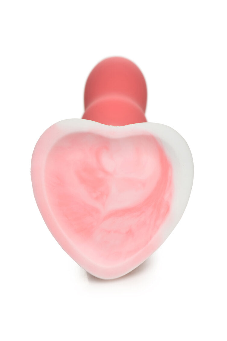 Curve Toys | Simply Sweet 8" Wavy Silicone Dildo Pink White