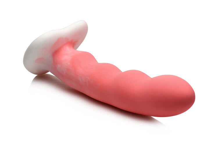 Curve Toys | Simply Sweet 8" Wavy Silicone Dildo Pink White