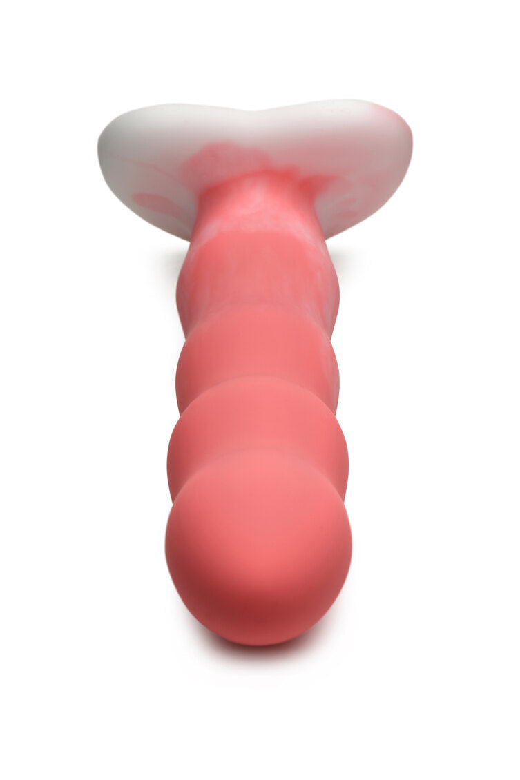 Curve Toys | Simply Sweet 8" Wavy Silicone Dildo Pink White