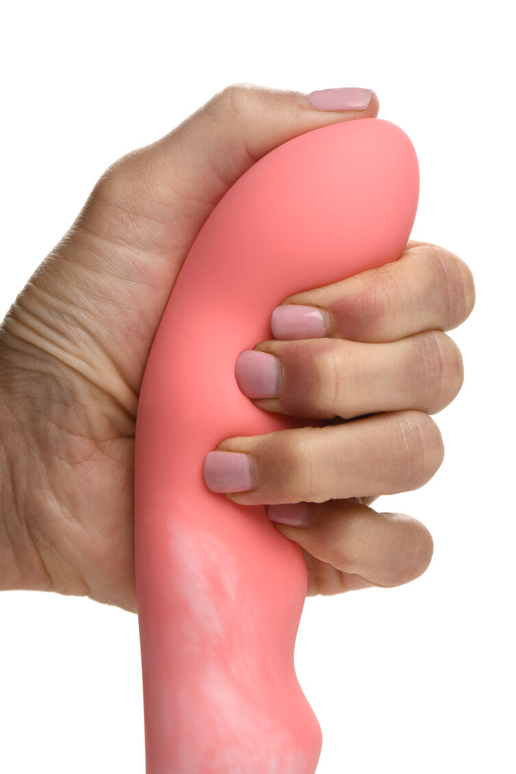 Curve Toys | Simply Sweet 8" Wavy Silicone Dildo Pink White