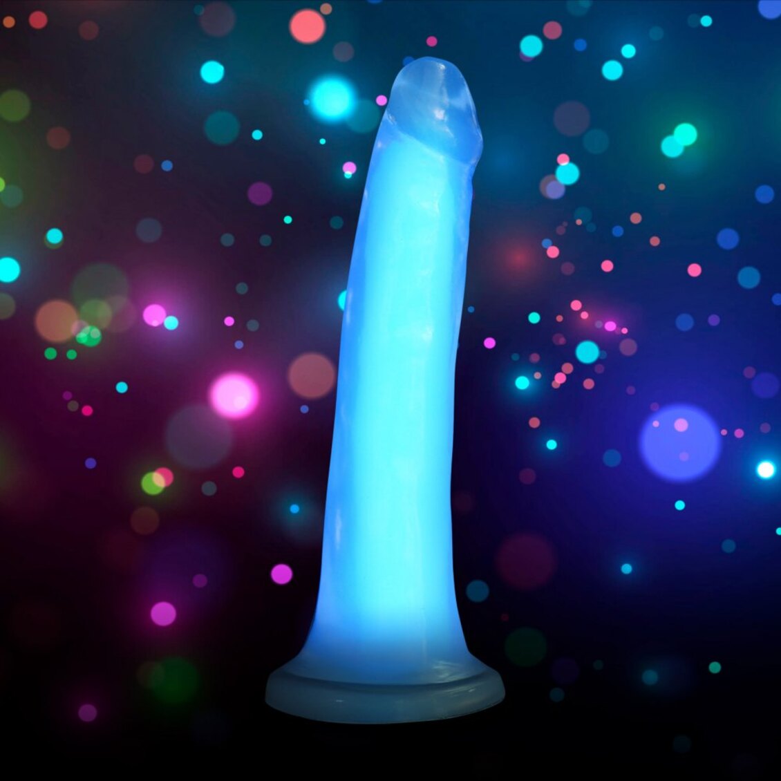 Curve Toys | LolliCock 7" inches Glow-In-The-Dark Silicone Dildo Blue