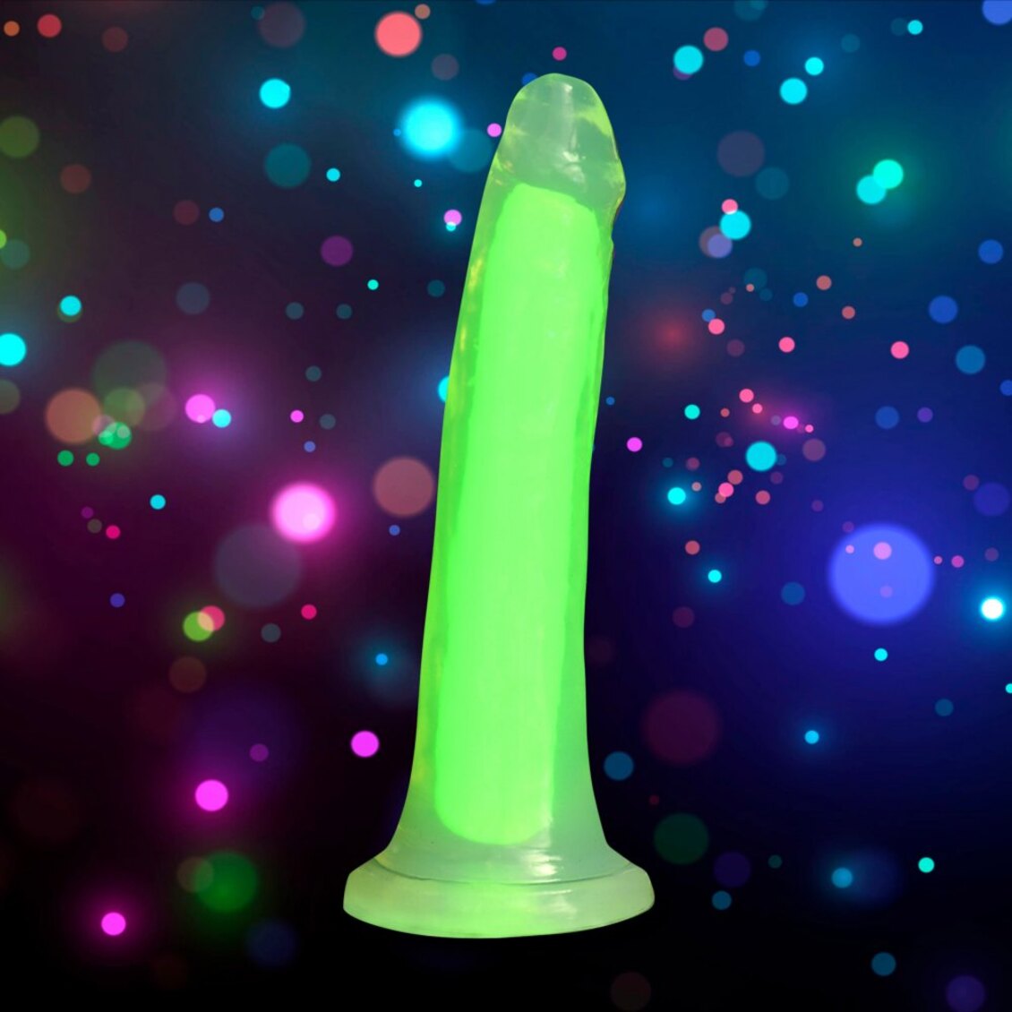 Curve Toys | LolliCock 7" inches Glow-In-The-Dark Silicone Dildo Green