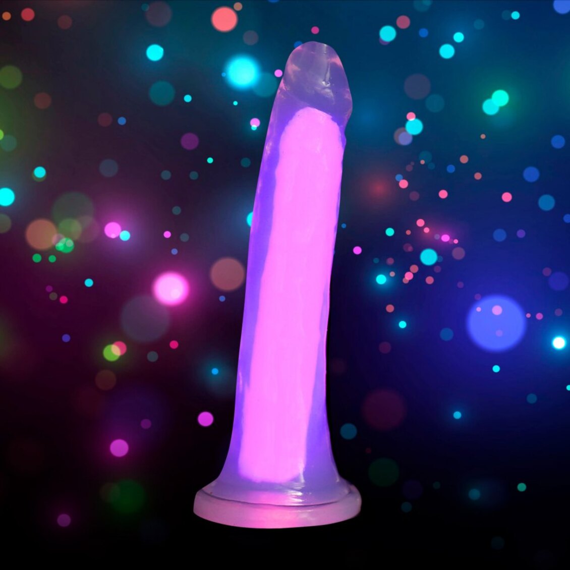 Curve Toys | LolliCock 7" inches Glow-In-The-Dark Silicone Dildo Pink