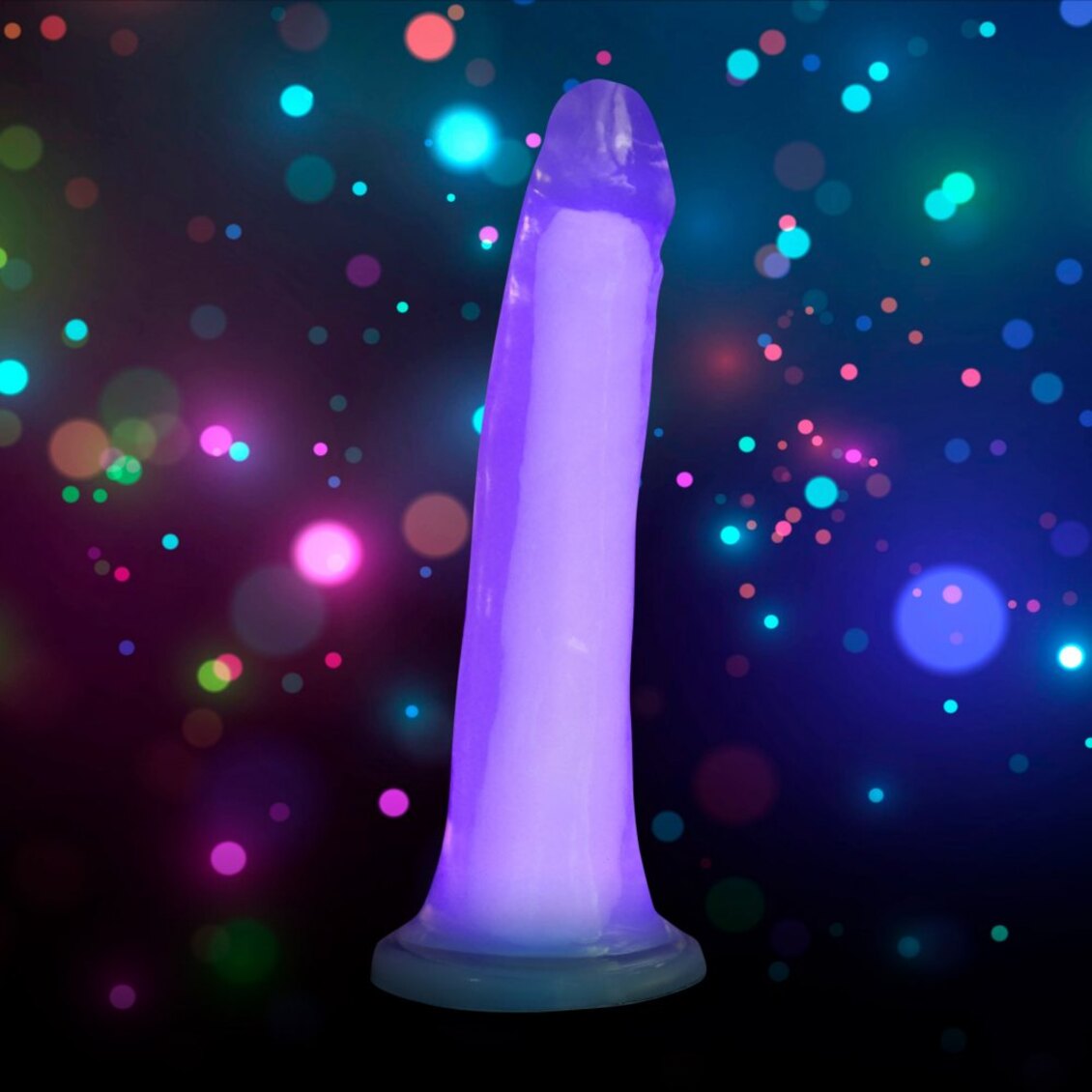 Curve Toys | LolliCock 7" inches Glow-In-The-Dark Silicone Dildo Purple