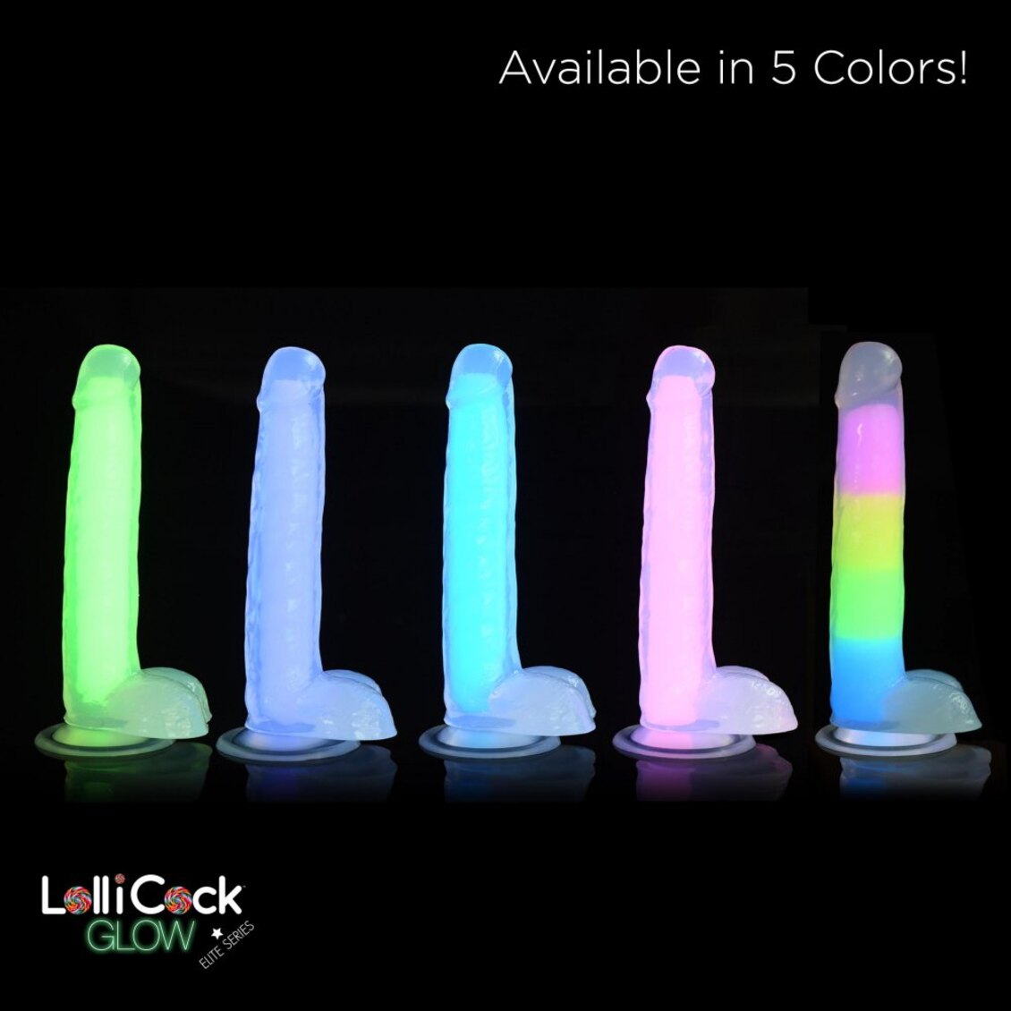 Curve Toys | LolliCock 7" inches Glow-In-The-Dark Silicone Dildo w Balls Green