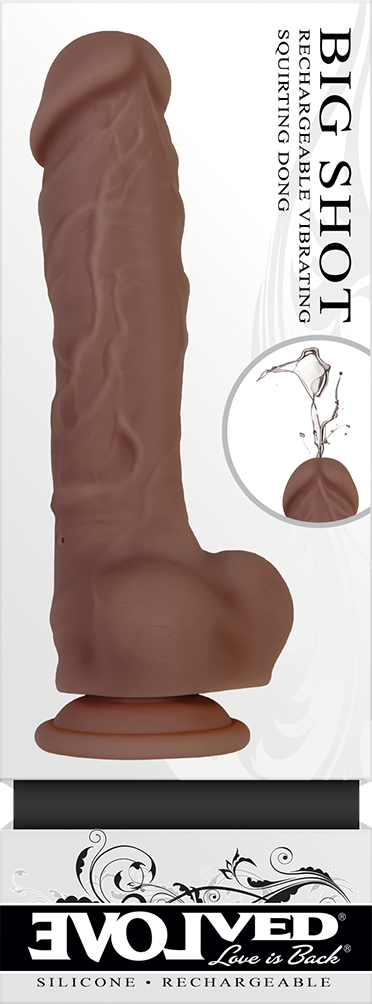 Evolved Big Shot - Brown 20.3cm (8") Squirting Dildo Vibrator