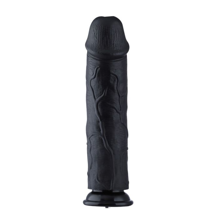 HiSmith - 11" Silicone Black Curved Dildo (KlicLok)