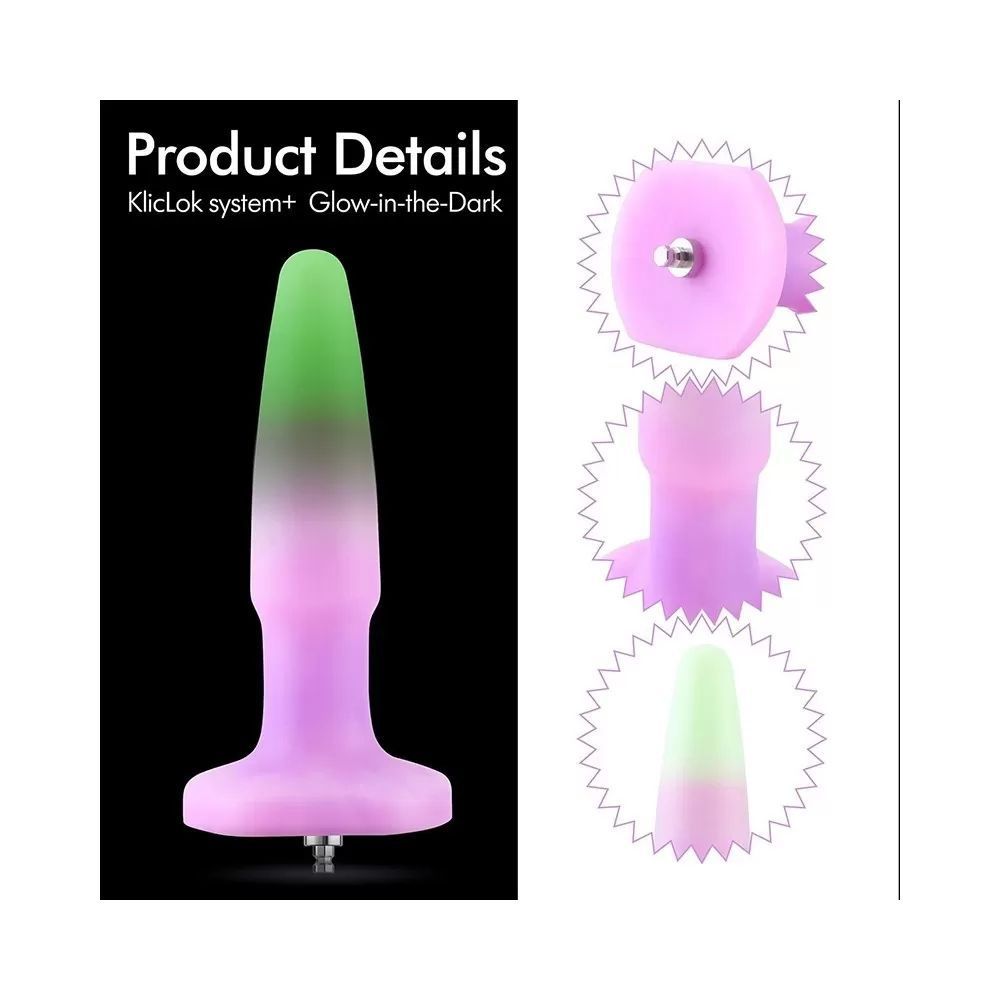 HiSmith - 7.4" Glow in the Dark Silicone Anal Dildo (KlicLok)