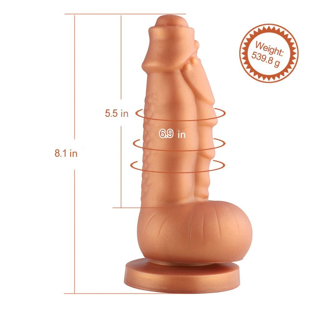 HiSmith - 8.1" Golden Squamule Silicone Dildo (KlicLok)