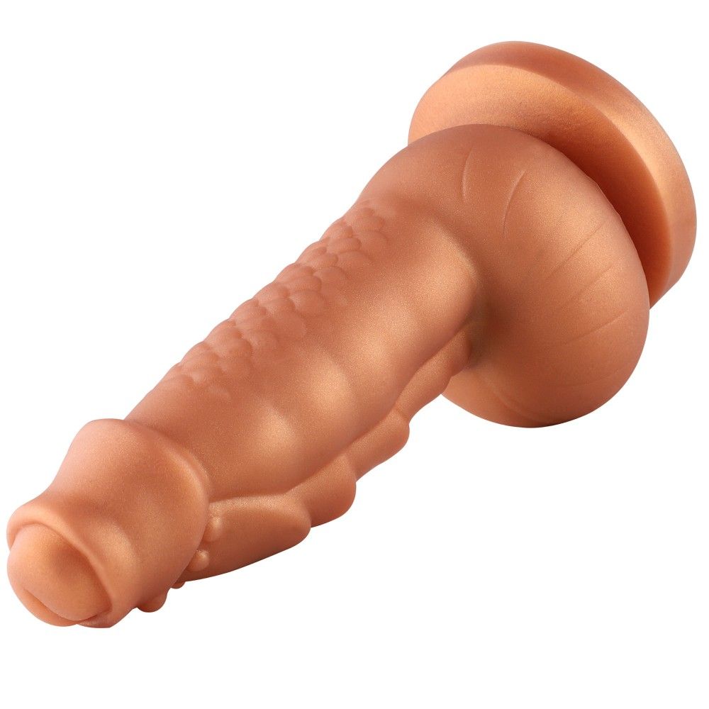 HiSmith - 8.1" Golden Squamule Silicone Dildo (KlicLok)