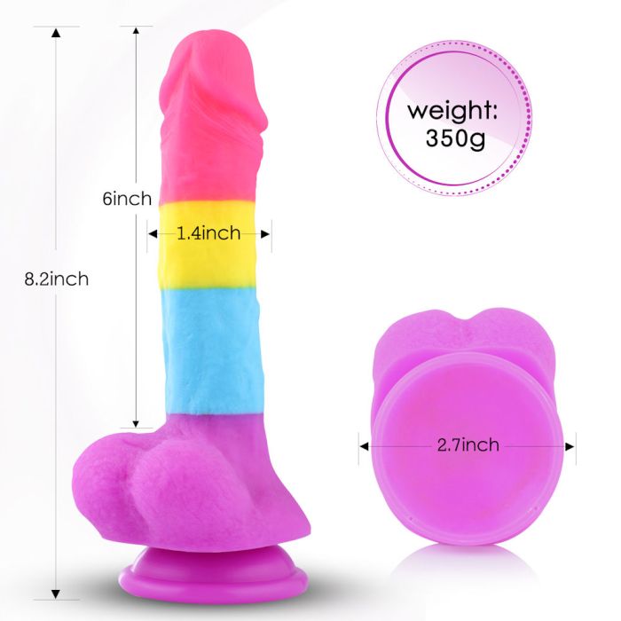 HiSmith - 8.2" Rainbow Silicone Dildo