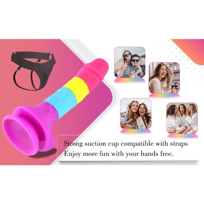 HiSmith - 8.2" Rainbow Silicone Dildo