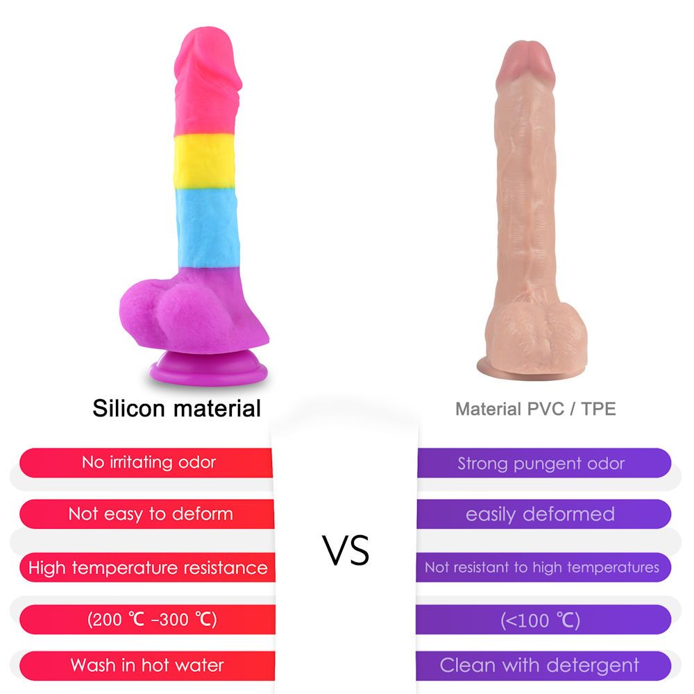 HiSmith - 8.2" Rainbow Silicone Dildo