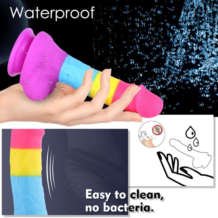 HiSmith - 8.2" Rainbow Silicone Dildo