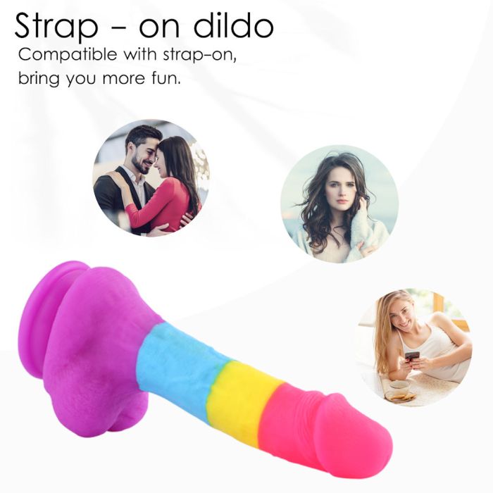 HiSmith - 8.2" Rainbow Silicone Dildo