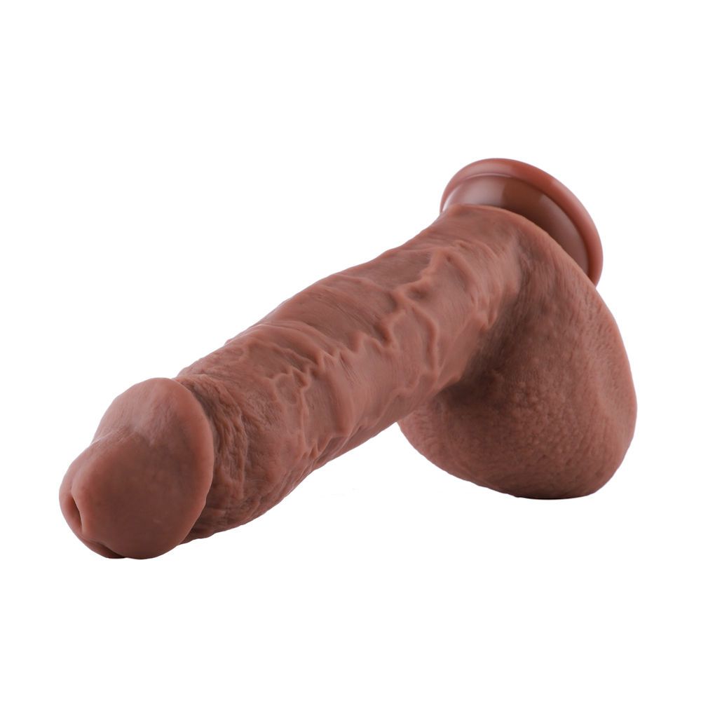 HiSmith 9" Extreme Coffee Penis Silicone Dildo (KlicLok)